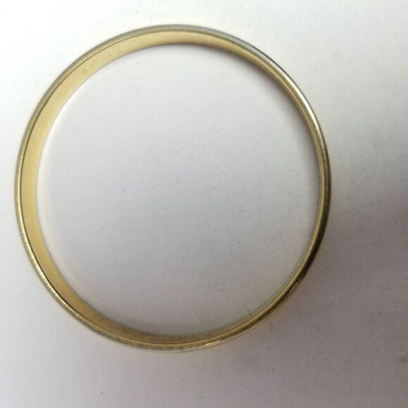 Vintage Monet Solid Polished Gold Tone Bangle Bracelet, Plain Stacking Estate - Picture 3 of 6